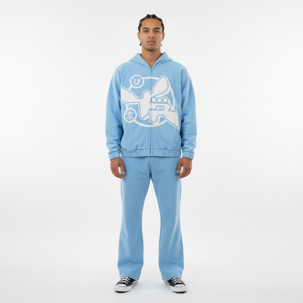 Sky Blue Logo Zip-Up