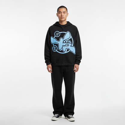 Black Logo Zip-Up